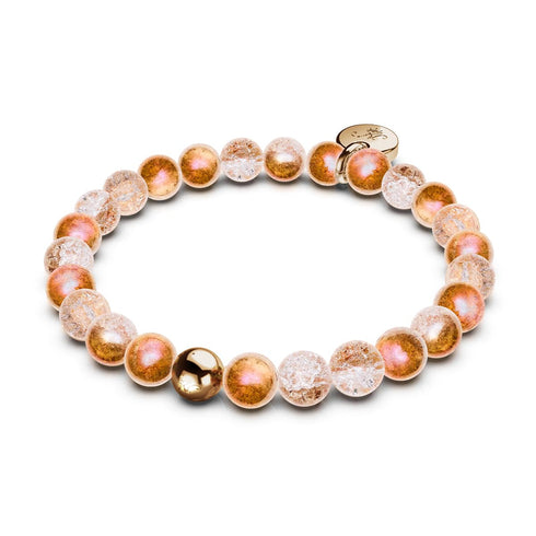 Bracelet Rose Chrome x Verre Pailleté Caramel